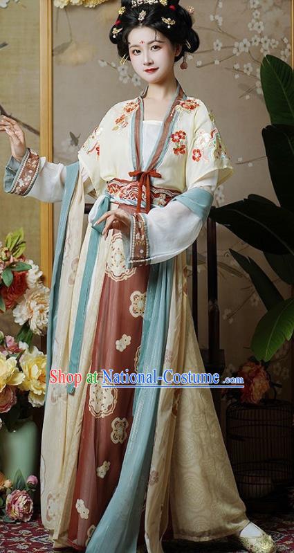 China Traditional Young Lady Hanfu Dress Tang Dynasty Princess Garment Costumes Ancient Woman Clothing