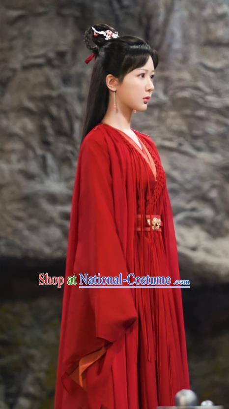 China Wedding Red Hanfu Dress Xian Xia Drama Immortal Samsara Yan Dan Clothing Ancient TV Series Goddess Costume