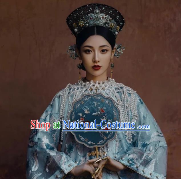 China Qing Dynasty Imperial Consort Clothing TV Series Story of Yanxi Palace Blue Dress Ancient Empress Costumes