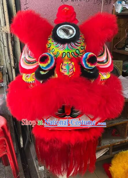 Top Competition and Parade Red Fur Lion Dance Costume Fut San Lion Complete Set