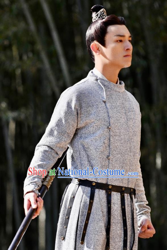 China Ancient Young Warrior Costumes TV Series Strange Tales of Tang Dynasty Lu Lingfeng Robes Traditional Swordsman Hanfu Clothing