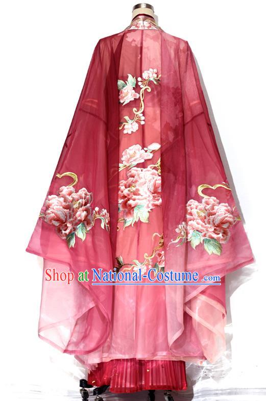 China Traditional Hanfu Embroidered Hezi Qun Ancient Court Woman Dresses Tang Dynasty Royal Princess Clothing