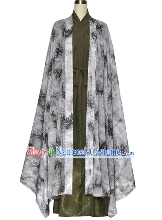 China Ancient Swordsman Hanfu Jin Dynasty Clothing Traditional Ink Painting Bamboo Costumes for Women for Men