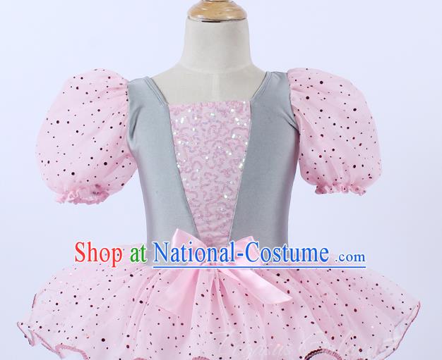 Children Sequined Gauze Skirt Ballet Powder Dance Skirt Tutu Skirt Performance Costume Performance Stage Costume