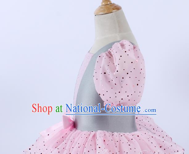 Children Sequined Gauze Skirt Ballet Powder Dance Skirt Tutu Skirt Performance Costume Performance Stage Costume