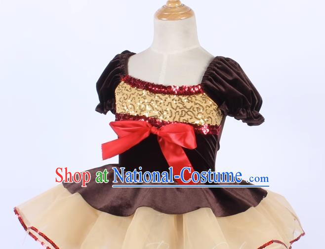 Children Sequined Gauze Skirt Ballet Dance Skirt Princess Skirt Stage Performance Costume Costume