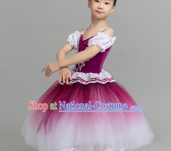 Children Spring And Summer Gauze Skirt Gradient Middle Child Long Princess Lace Stage Costume Performance Costume Li Dress Skirt