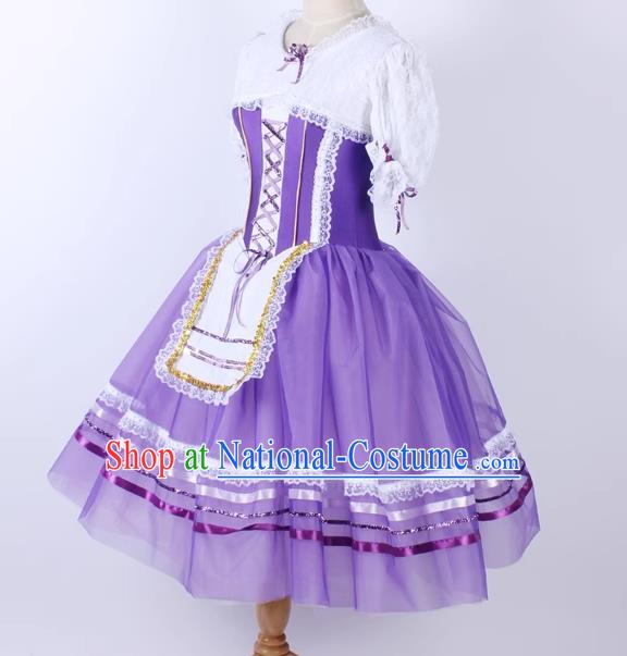 Children Court Style Lace Ballet Dance Skirt Long Skirt Yarn Skirt Performance Costume Stage Costume