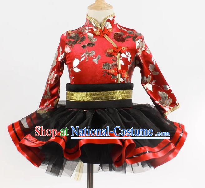 Long Sleeved Spring And Autumn Chinese Style Children Ballet Modern Performance Costume Performance Stage Costume