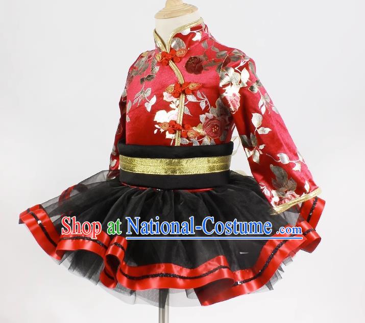 Long Sleeved Spring And Autumn Chinese Style Children Ballet Modern Performance Costume Performance Stage Costume