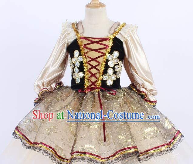 Lace Court Style Children Female Long And Short Ballet Dance Skirt Gauze Skirt Stage Performance Costume