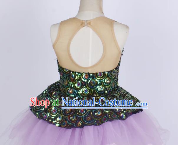 Children Princess Dress Mermaid Sequin Costume Stage Dress Fluffy Gauze Skirt