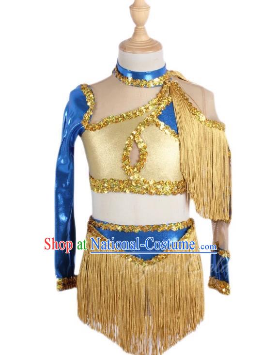 Children Spring And Summer Performance Costumes Stage Costumes Performance Costumes Tassel Irregular Jumpsuits