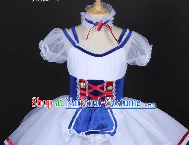 Children Girl Princess Dress Puff Sleeve Court Ballet Dance Skirt Stage Costume Performance Costume