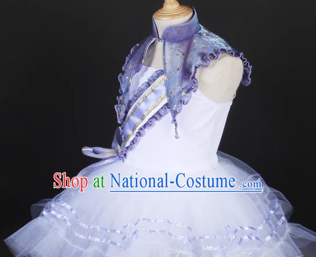 Children Spring And Summer Living Collar Princess Dress Performance Costumes Stage Costumes Event Costumes