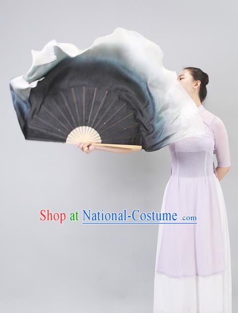 Jiaozhou Yangko Fan Classical Dance Ink Fan Long Fan Dance Fan Silk Professional Dance Fan