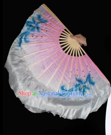 Taoli Cup Dance Meiluozi Dancing Fan Silk Double Sided Color Right Hand Fan Classical Dance Fan