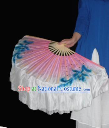 Taoli Cup Dance Meiluozi Dancing Fan Silk Double Sided Color Right Hand Fan Classical Dance Fan