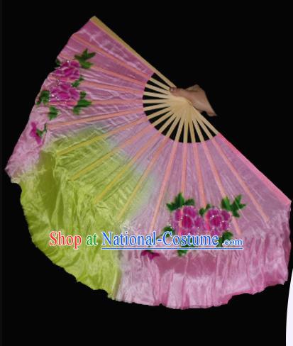 Taoli Cup Dance Meiluozi Dancing Fan Silk Double Sided Color Right Hand Fan Classical Dance Fan