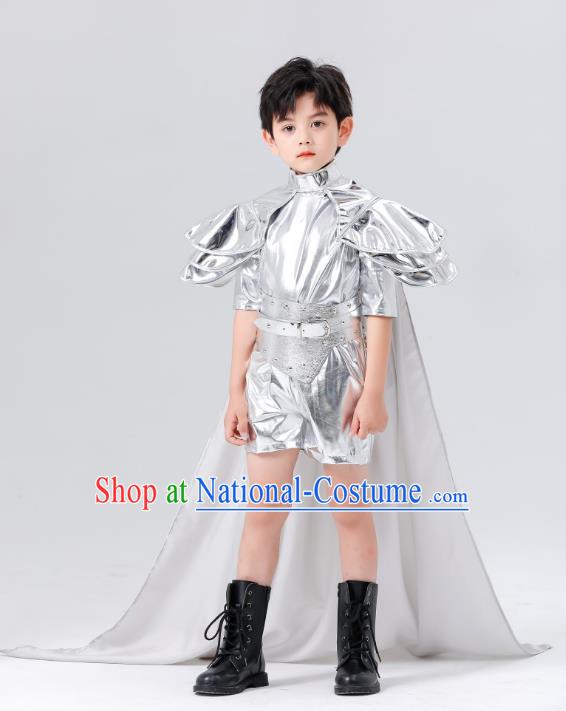 Boys Metaverse Technology Style Chasing Light Teenager Models Catwalk Fashion Children Car Models Show Trendy Clothes