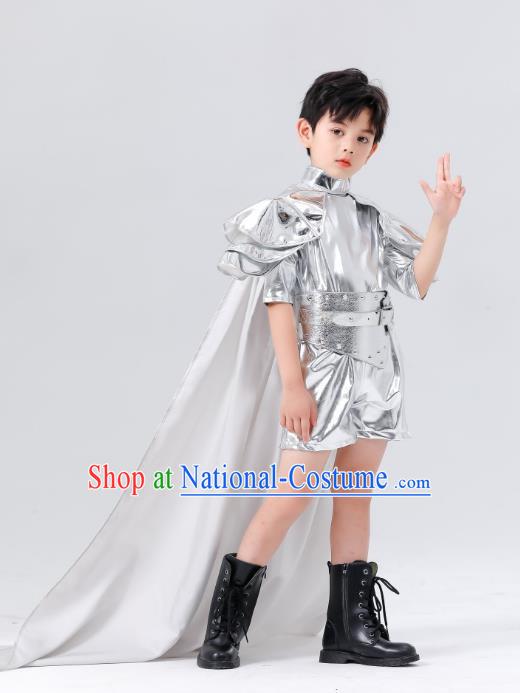 Boys Metaverse Technology Style Chasing Light Teenager Models Catwalk Fashion Children Car Models Show Trendy Clothes