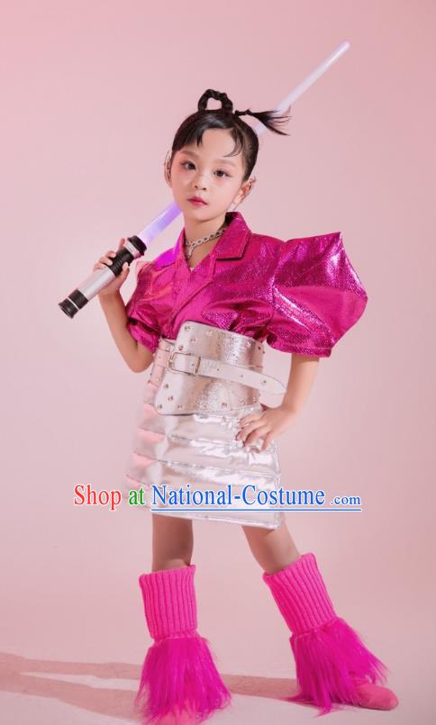 Girls Tech Sensing Trendy Clothing Yuan Universe Wind Model Catwalk Punk Cyber Pink Future Wind Children Costumes