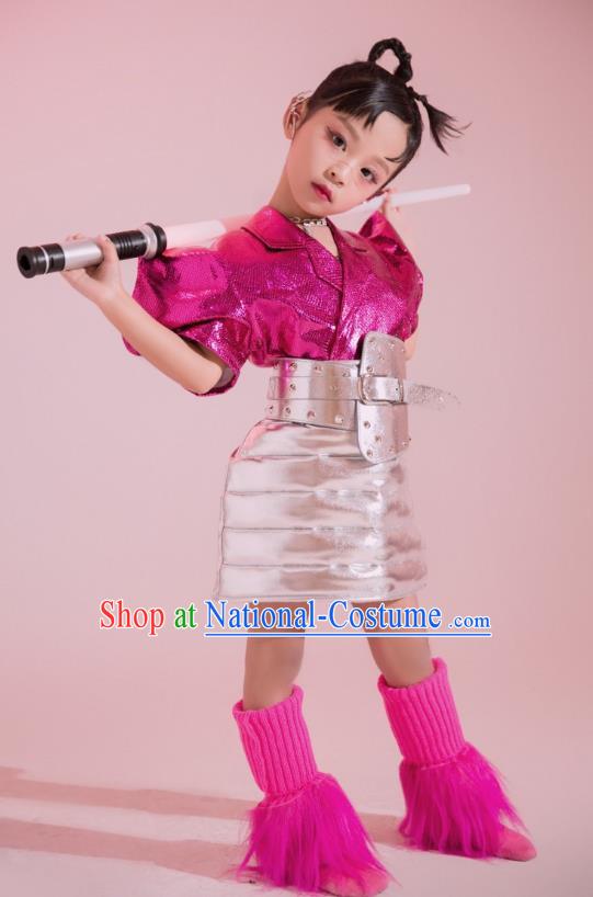 Girls Tech Sensing Trendy Clothing Yuan Universe Wind Model Catwalk Punk Cyber Pink Future Wind Children Costumes