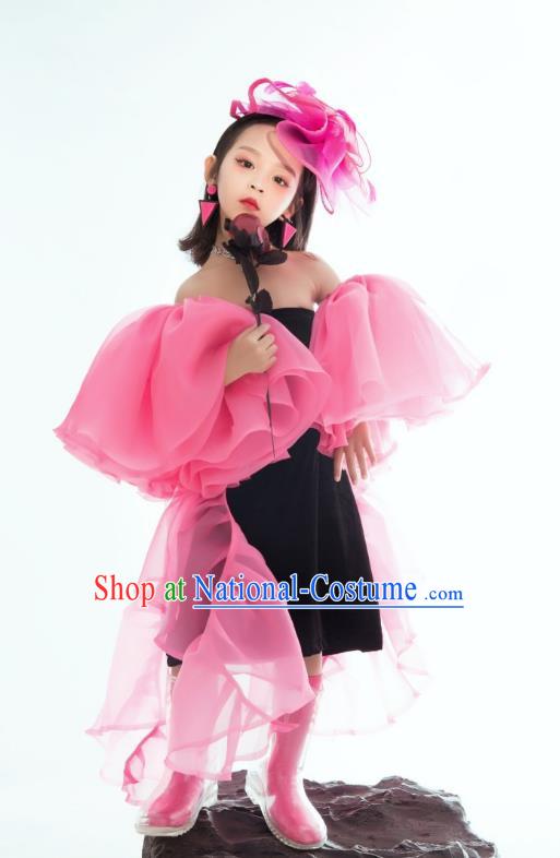 Girls Fashion Personality T Stage Catwalk Fashion Clothing Stage Performance Competition Children Model Photography Clothing Suit