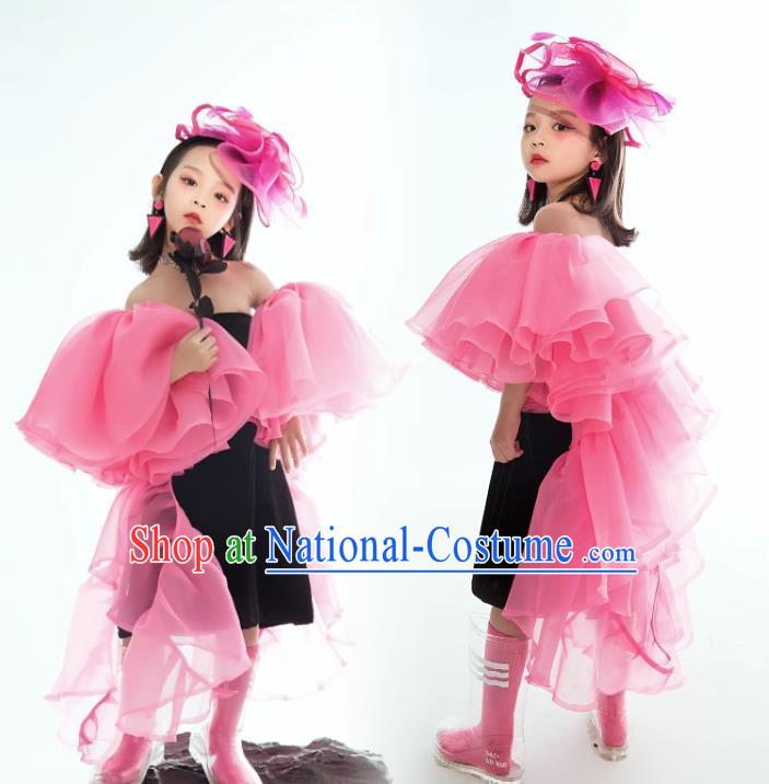 Girls Fashion Personality T Stage Catwalk Fashion Clothing Stage Performance Competition Children Model Photography Clothing Suit