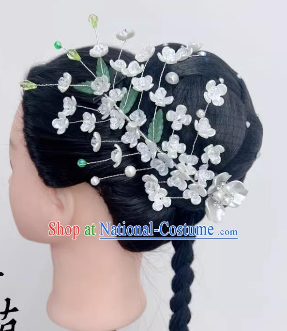 Classical Jasmine Dance Performance Headdress Flower Blooming Feelings Wig Hair Decoration Opening Group Dance Folk Dance Jewelry