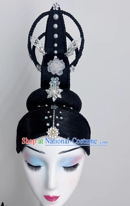 Chinese Classical Dance Headdress Dance Drama Yuren Zhaojun Costume Wig Hair Plays A Performance Drama Jewelry Headdress