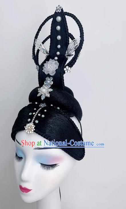 Chinese Classical Dance Headdress Dance Drama Yuren Zhaojun Costume Wig Hair Plays A Performance Drama Jewelry Headdress