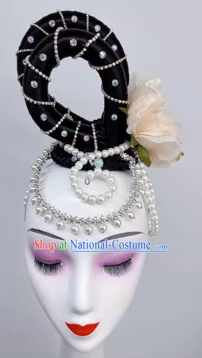 Chinese Classical Dance Taoli Cup Hanfeng Liying Repertoire Dance Headdress Art Examination National Dance Hair Decoration Wig