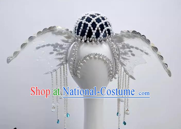 Modern Dance Mermaid Dance Headdress New Heavy Industry Beaded Tassel Forehead Chain Exotic Dance Headdress