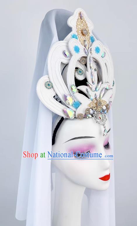 Chinese Classical Dance Headdress Ancient Costume Guanyin Bodhisattva Headdress Performance Film And Television Drama Guanyin Bodhisattva Costume Props Hair Bun