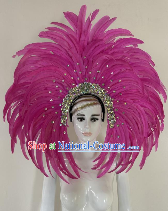 Opening Dance Performance Rose Red Feather Headdress Dance Team Samba Carnival Halloween