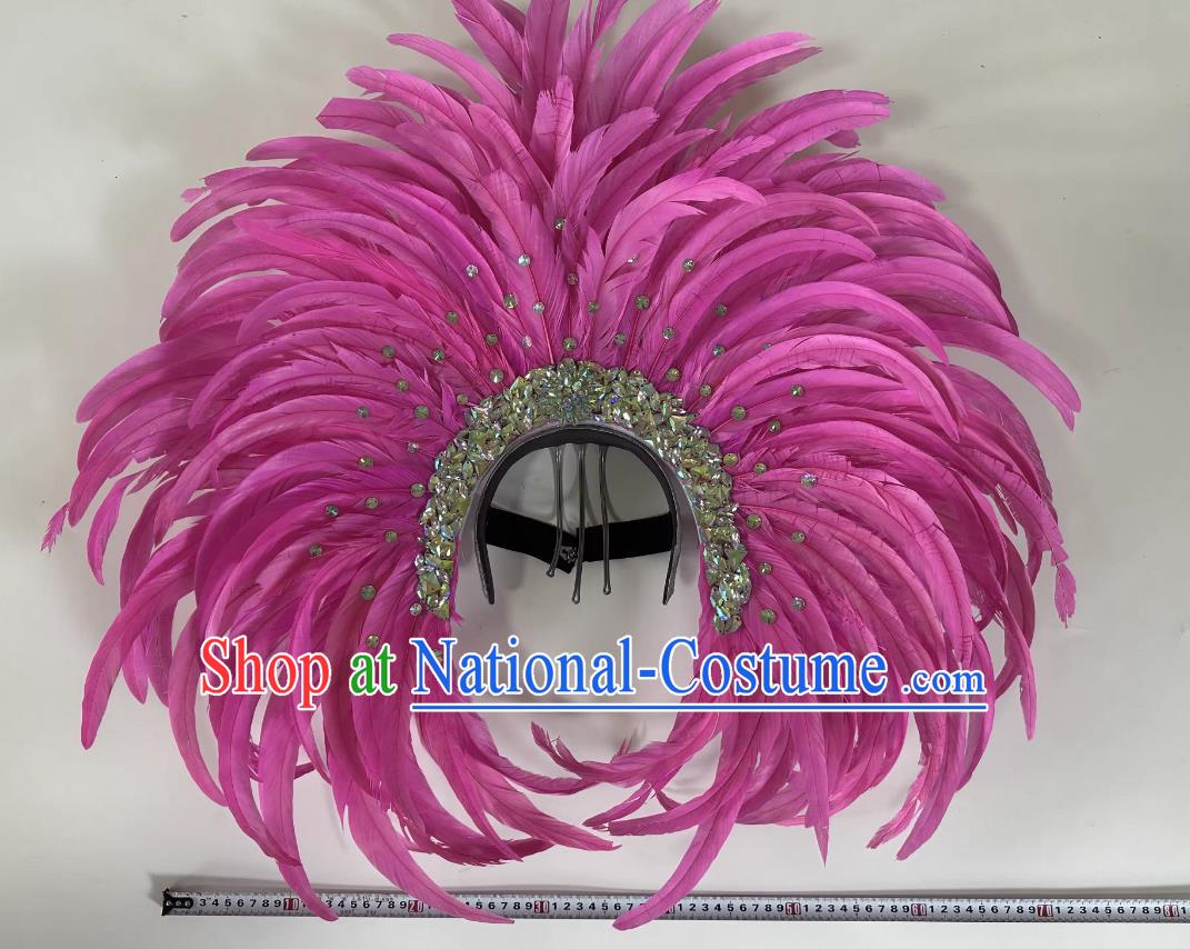 Opening Dance Performance Rose Red Feather Headdress Dance Team Samba Carnival Halloween