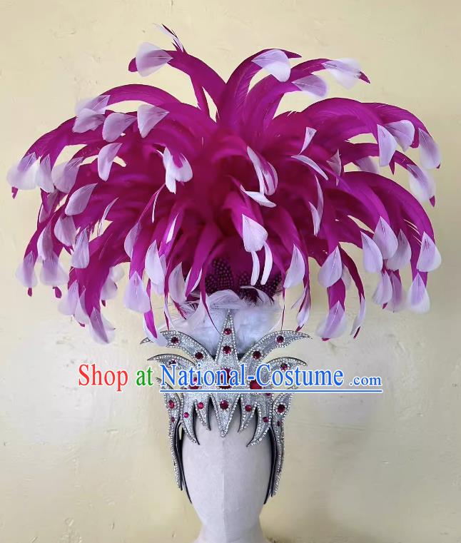 Rose Red Opening Dance Performance Feather Headdress Dance Team Samba Carnival Halloween