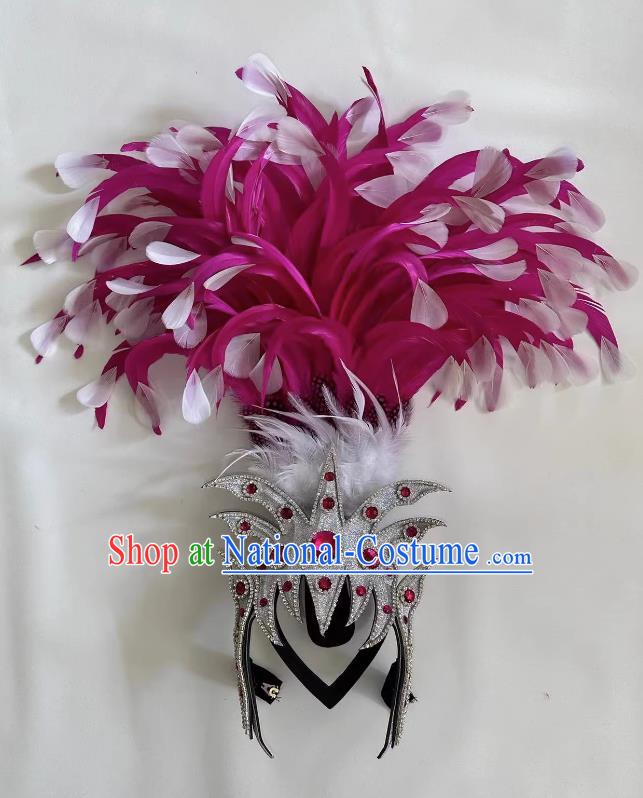 Rose Red Opening Dance Performance Feather Headdress Dance Team Samba Carnival Halloween