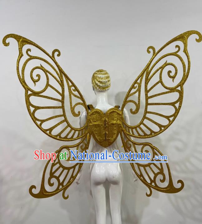 Golden Butterfly Wings Opening Dance Performance Props Dance Team Samba Carnival Halloween