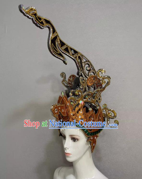 Extravagant Headdress Opening Dance Show Feather Headdress Dance Team Samba Costumes Carnival Halloween