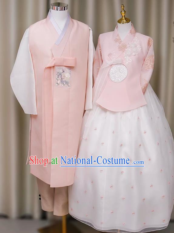 Korean Couple Hanbok Princess Style Bride And Groom Wedding Dress