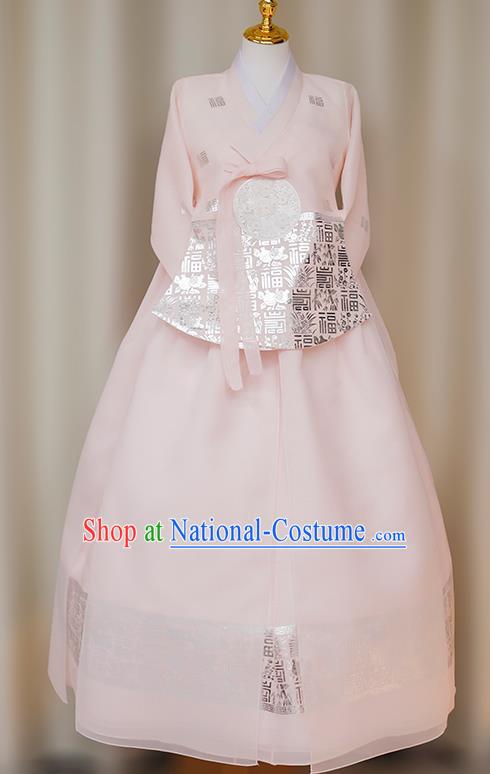 Korean Ladies Hanbok Ironing Silver Bridal Wedding Dress Performance Costume