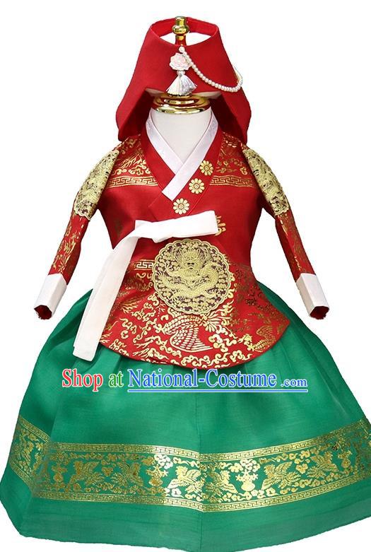 High End Children Hanbok Bronzing National Style Girl 100 Day Birthday Dress