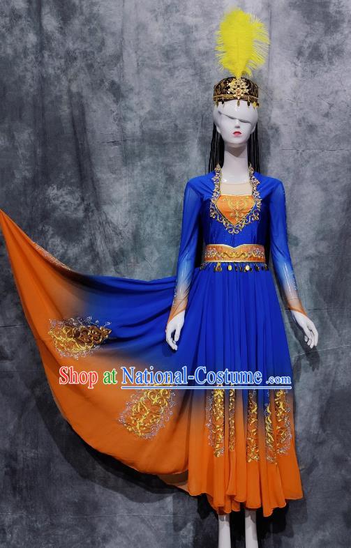 Uyghur Dance Performance Clothing Xinjiang Tambourine Group Dance Performance Clothing Art Test Solo Dance