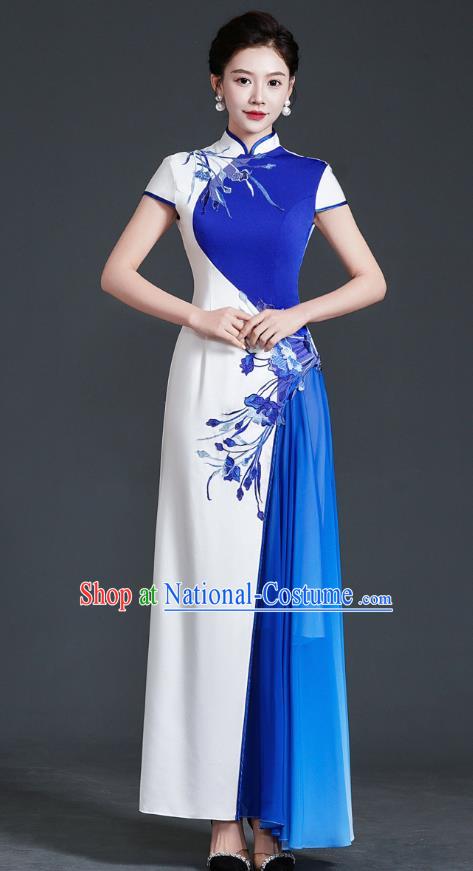 Top Catwalk Cheongsam Evening Dress Young Annual Meeting Model Team Temperament Costume