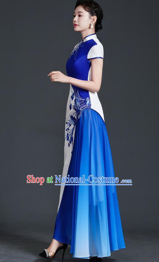 Top Catwalk Cheongsam Evening Dress Young Annual Meeting Model Team Temperament Costume