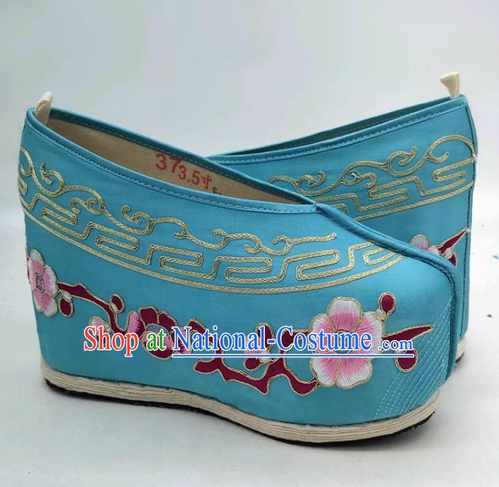 Inner Heightening Embroidered Shoes Thousand Layer Bottom Inner Heightening Opera Ancient Costume Color Shoes Chinese Style Miss Xiaodan Shoes Women