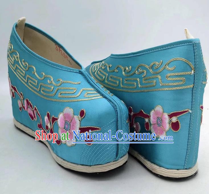 Inner Heightening Embroidered Shoes Thousand Layer Bottom Inner Heightening Opera Ancient Costume Color Shoes Chinese Style Miss Xiaodan Shoes Women