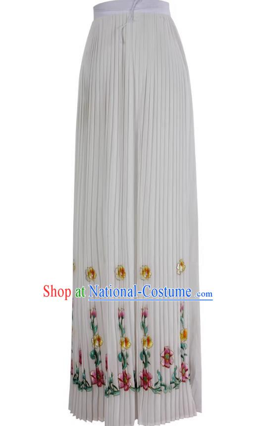 Pleated Skirt Shaoxing Opera Beijing Opera Kunqu Opera Huadan Miss Xiaodan Embroidered Skirt